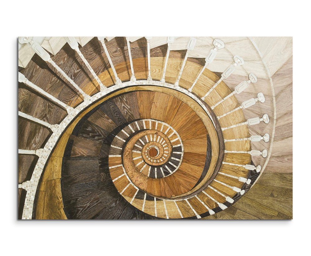 Sinus Art Leinwandbild Architekturfotografie – Spiralförmiges Treppengeländer auf Leinwand Sinus Art Leinwandbild Architekturfotografie – Spiralförmiges Treppengeländer auf Leinwand von Sinus Art