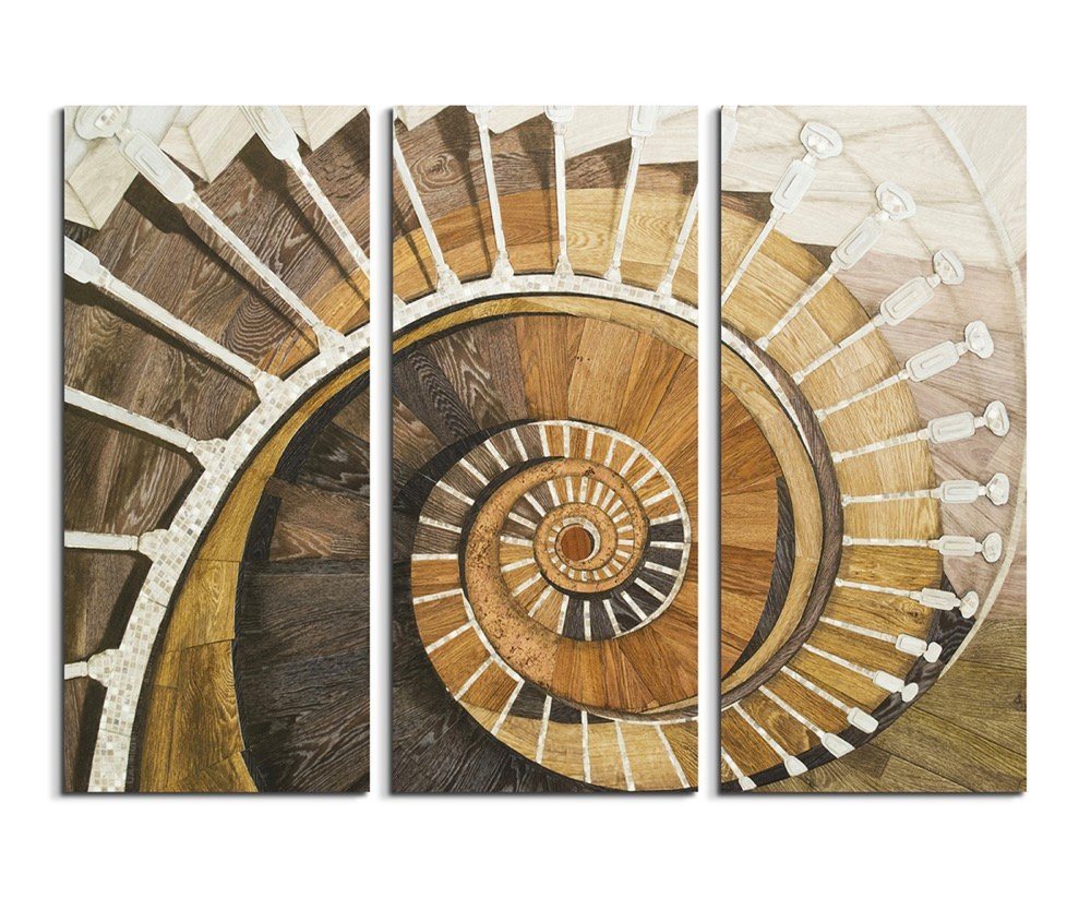 Sinus Art Leinwandbild Architekturfotografie – Spiralförmiges Treppengeländer auf Leinwand Sinus Art Leinwandbild Architekturfotografie – Spiralförmiges Treppengeländer auf Leinwand von Sinus Art
