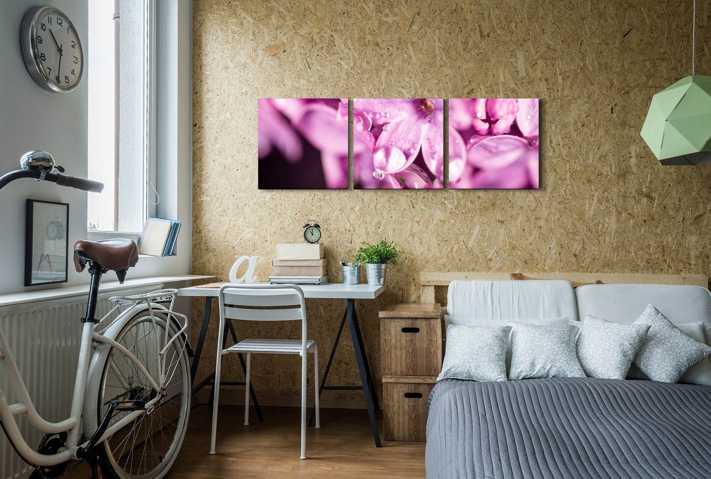 Sinus Art Leinwandbild Blumen in pink Wandbild in verschiedenen Größen von Sinus Art