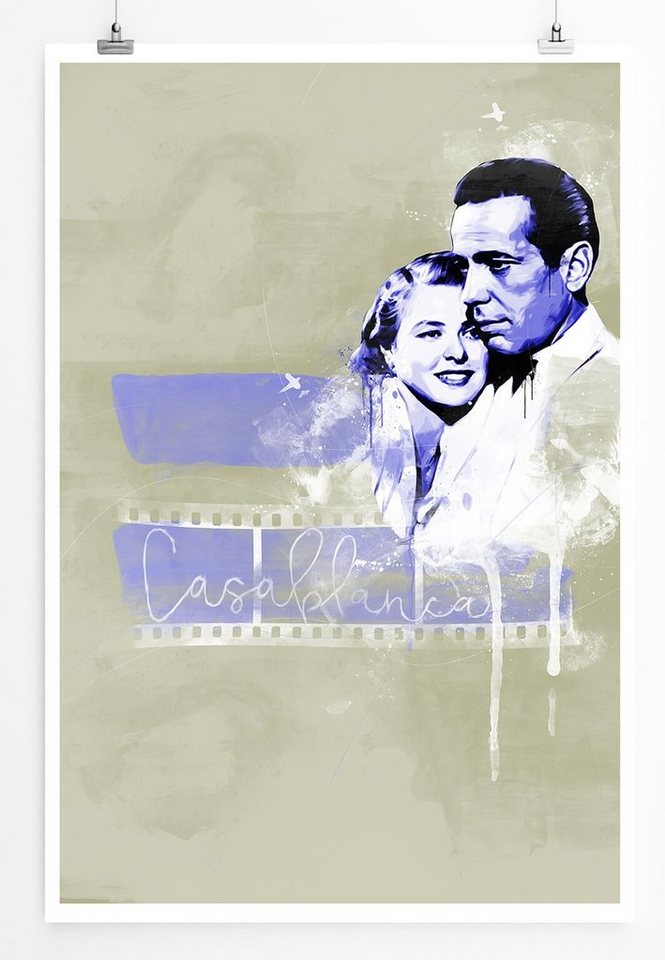 Sinus Art Leinwandbild Casablanca II 90x60cm Paul Sinus Art Splash Art Wandbild als Poster ohne Rahmen gerollt von Sinus Art