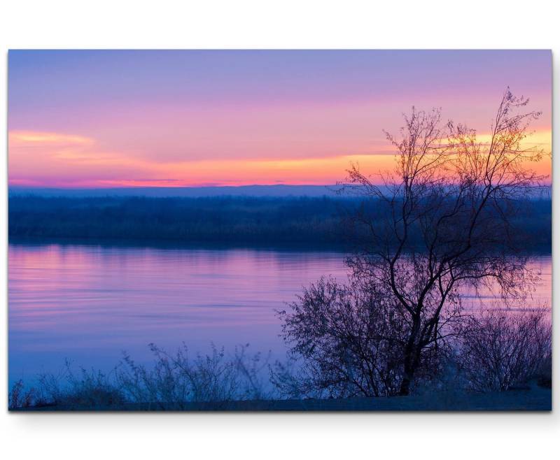 Sinus Art Leinwandbild Dämmerung am Fluss - Leinwandbild von Sinus Art