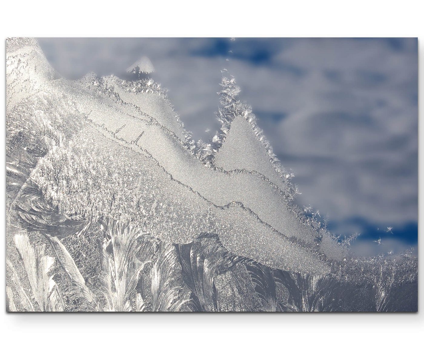 Sinus Art Leinwandbild Eiskristalle am Fenster - Leinwandbild von Sinus Art