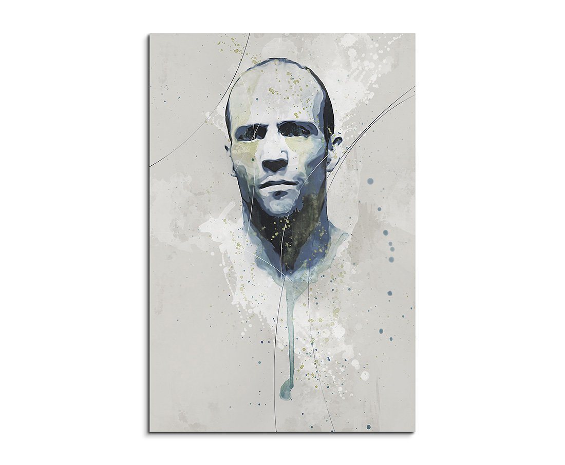 Sinus Art Leinwandbild Jason Statham Aqua 90x60cm Aqua Art Wandbild von Sinus Art