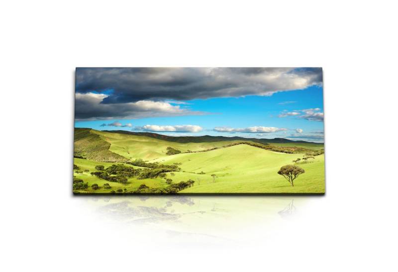 Sinus Art Leinwandbild Kunstdruck Bilder 120x60cm Landschaftsbild Hügel Himmel Horizont Natur, (1 St) von Sinus Art