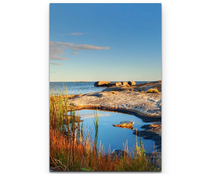 Sinus Art Leinwandbild Landschaftsfotografie  Schweden am Meer - Leinwandbild von Sinus Art