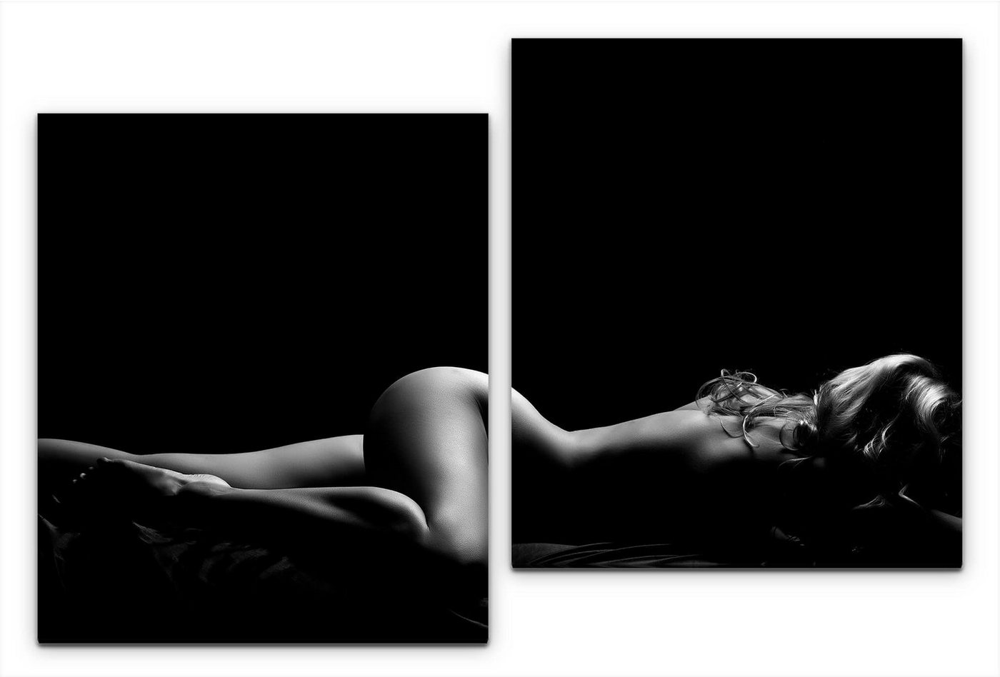 Sinus Art Leinwandbild Nackte Frau im Bett Wandbild in verschiedenen Größen von Sinus Art