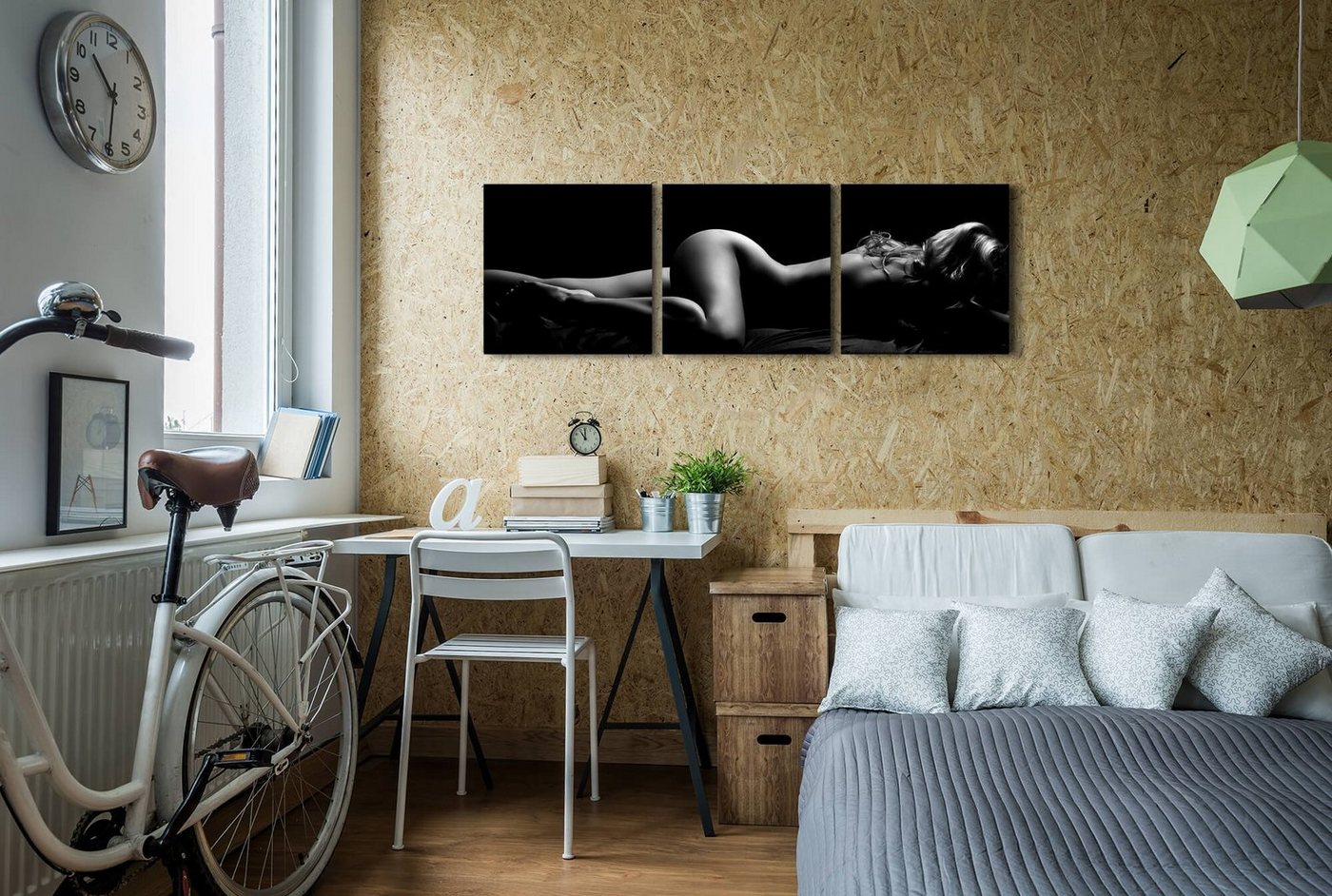 Sinus Art Leinwandbild Nackte Frau im Bett Wandbild in verschiedenen Größen von Sinus Art