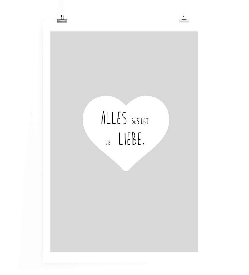 Sinus Art Leinwandbild Poster in 60x90cm - Alles besiegt die Liebe. Sinus Art Leinwandbild Poster in 60x90cm - Alles besiegt die Liebe. von Sinus Art