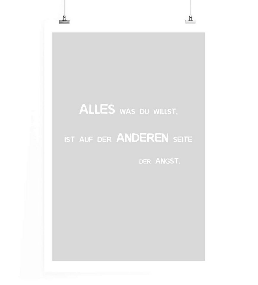 Sinus Art Leinwandbild Poster in 60x90cm - Alles was du willst, ist auf der anderen Seite der Angst. Sinus Art Leinwandbild Poster in 60x90cm - Alles was du willst, ist auf der anderen Seite der Angst. von Sinus Art