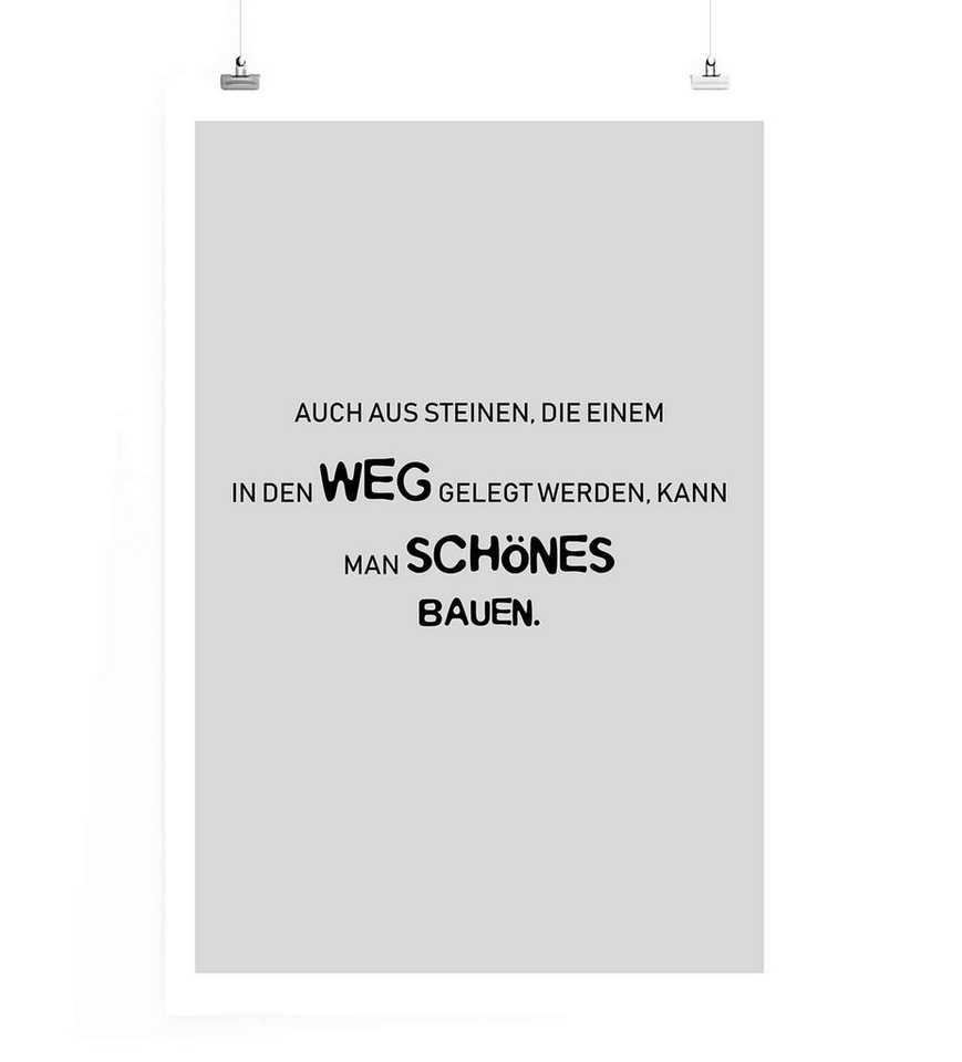Sinus Art Leinwandbild Poster in 60x90cm - Auch aus Steinen, die einem in den Weg gelegt werden, kann man schönes bauen. Sinus Art Leinwandbild Poster in 60x90cm - Auch aus Steinen, die einem in den Weg gelegt werden, kann man schönes bauen. von Sinus Art