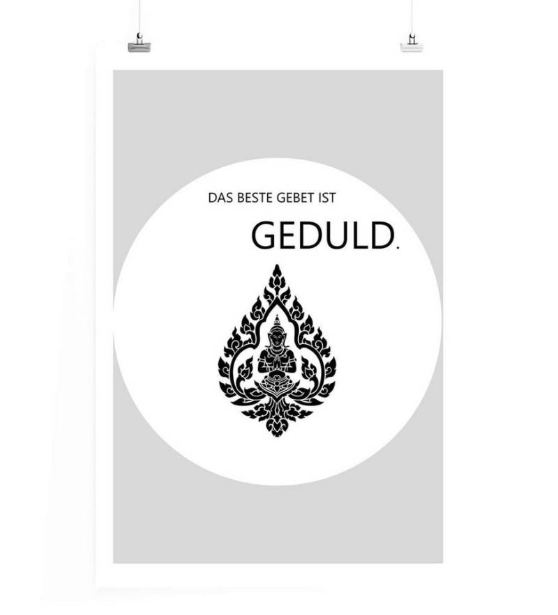 Sinus Art Leinwandbild Poster in 60x90cm - Das beste Gebet ist Geduld. von Sinus Art