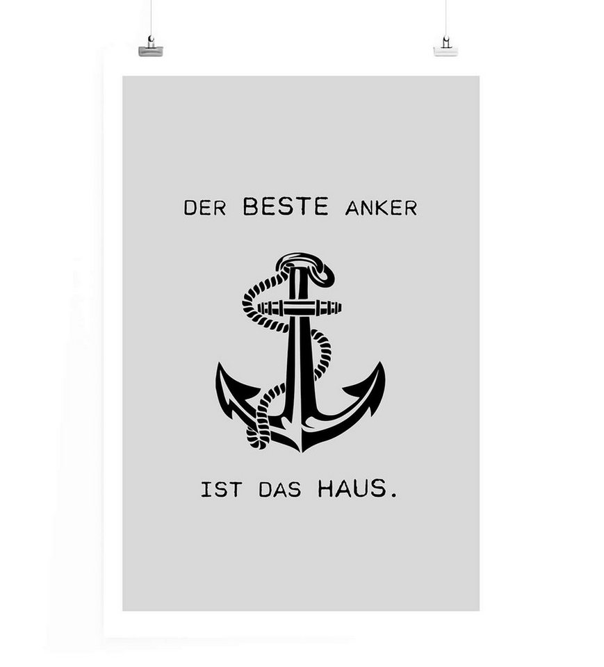 Sinus Art Leinwandbild Poster in 60x90cm - Der beste Anker ist das Haus. Sinus Art Leinwandbild Poster in 60x90cm - Der beste Anker ist das Haus. von Sinus Art