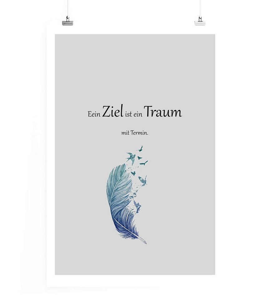 Sinus Art Leinwandbild Poster in 60x90cm - Ein Ziel ist ein Traum mit Termin. Sinus Art Leinwandbild Poster in 60x90cm - Ein Ziel ist ein Traum mit Termin. von Sinus Art
