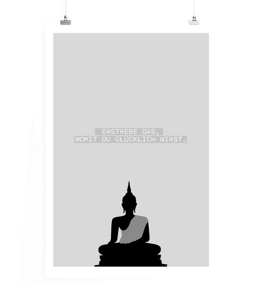 Sinus Art Leinwandbild Poster in 60x90cm - Erstrebe das, womit du glücklich bist. Sinus Art Leinwandbild Poster in 60x90cm - Erstrebe das, womit du glücklich bist. von Sinus Art