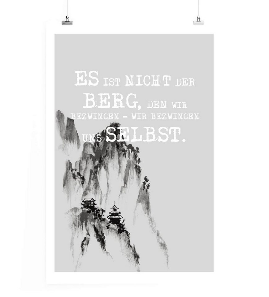 Sinus Art Leinwandbild Poster in 60x90cm - Es ist nicht der Berg, den wir bezwingen wir bezwingen uns selbst. Sinus Art Leinwandbild Poster in 60x90cm - Es ist nicht der Berg, den wir bezwingen wir bezwingen uns selbst. von Sinus Art