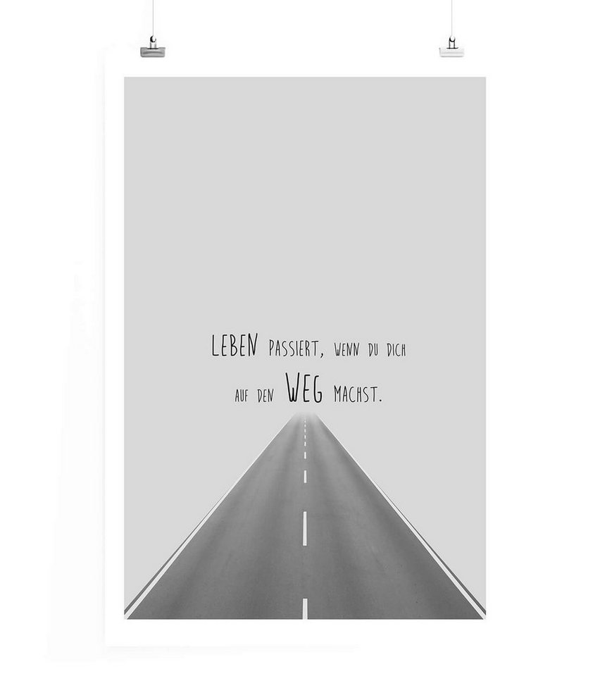 Sinus Art Leinwandbild Poster in 60x90cm - Leben passiert, wenn du dich auf de Weg machst. Sinus Art Leinwandbild Poster in 60x90cm - Leben passiert, wenn du dich auf de Weg machst. von Sinus Art