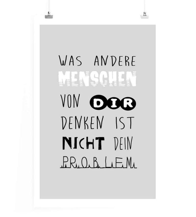 Sinus Art Leinwandbild Poster in 60x90cm - Was andere Menschen von dir denken ist nicht dein Problem. von Sinus Art