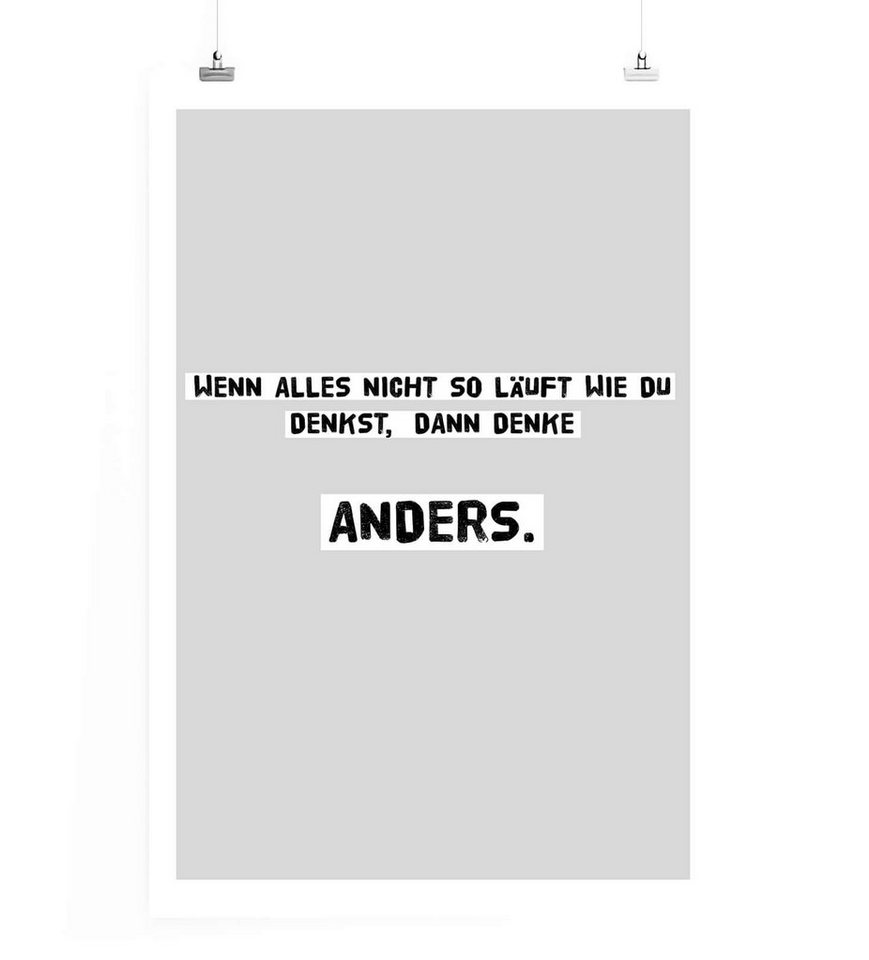 Sinus Art Leinwandbild Poster in 60x90cm - Wenn alles nicht so läuft wie du denkst, dann denke anders. Sinus Art Leinwandbild Poster in 60x90cm - Wenn alles nicht so läuft wie du denkst, dann denke anders. von Sinus Art