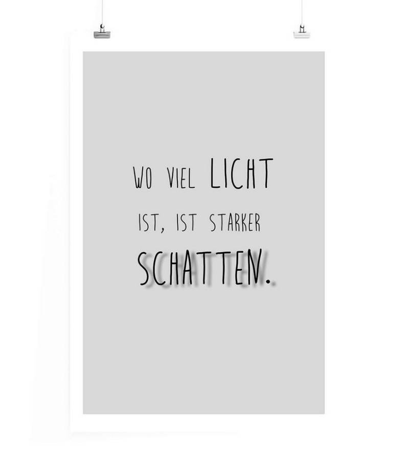 Sinus Art Leinwandbild Poster in 60x90cm - Wo viel Licht ist, ist starker Schatten. von Sinus Art