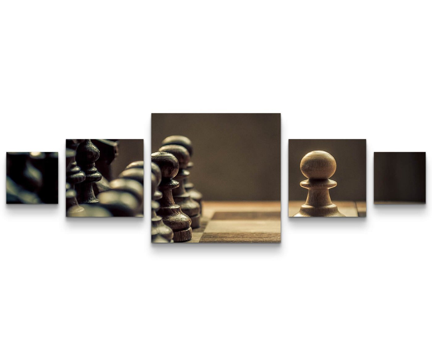 Sinus Art Leinwandbild Schachspiel aus Holz - Leinwandbild von Sinus Art