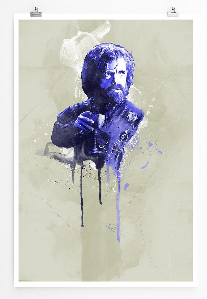 Sinus Art Leinwandbild Tyrion Lannister 90x60cm Paul Sinus Art Splash Art Wandbild als Poster ohne Rahmen gerollt von Sinus Art