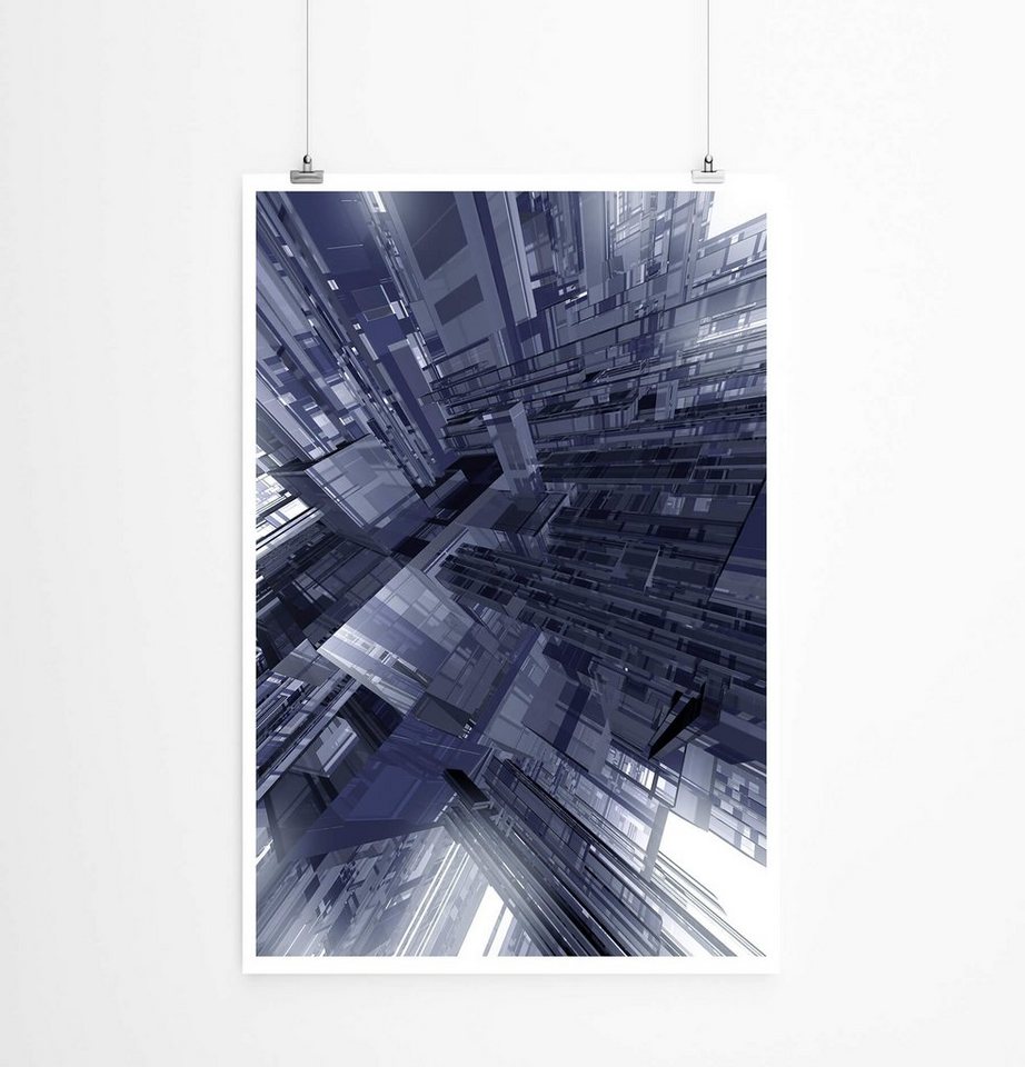 Sinus Art Poster 60x90cm Architektur Modell Poster Stadt aus Glas von Sinus Art