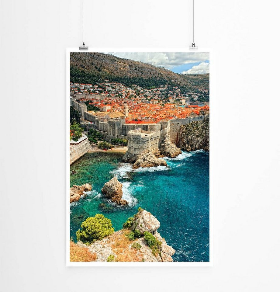 Sinus Art Poster 60x90cm Architekturfotografie Poster Antikes Schloss Dubrovnik Kroatien von Sinus Art