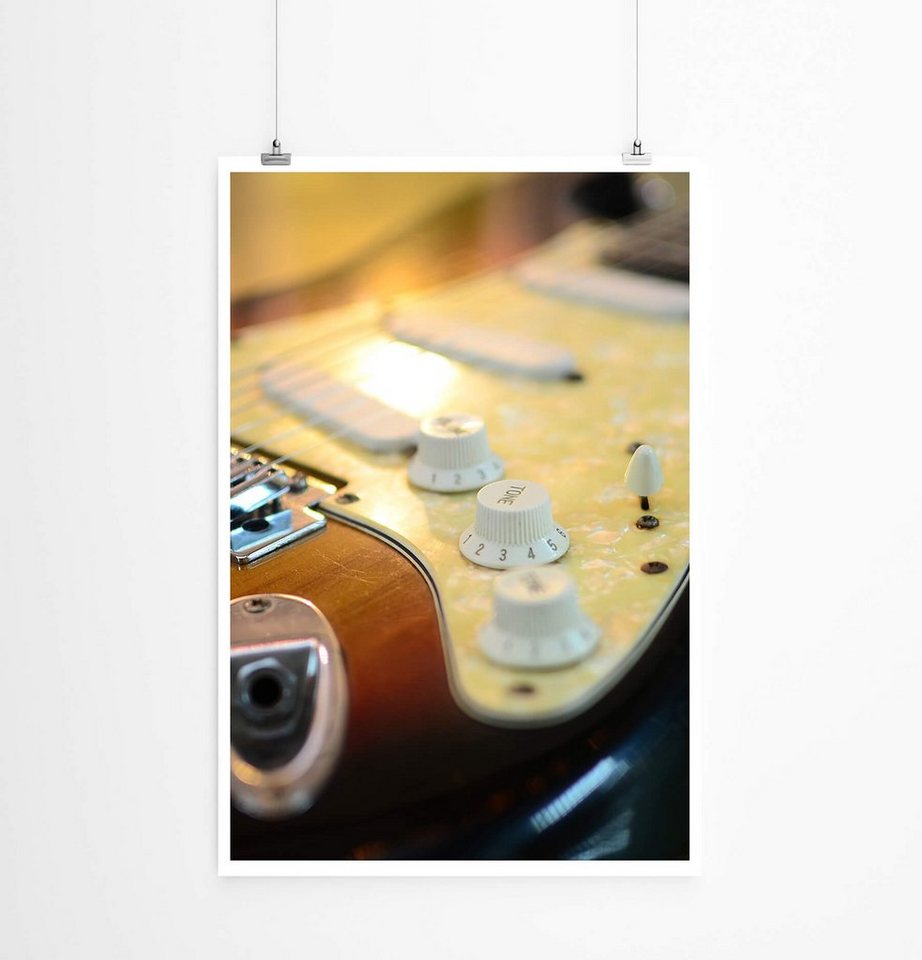 Sinus Art Poster 60x90cm Poster Künstlerische Fotografie  Elektrische Gitarre aus Holz von Sinus Art
