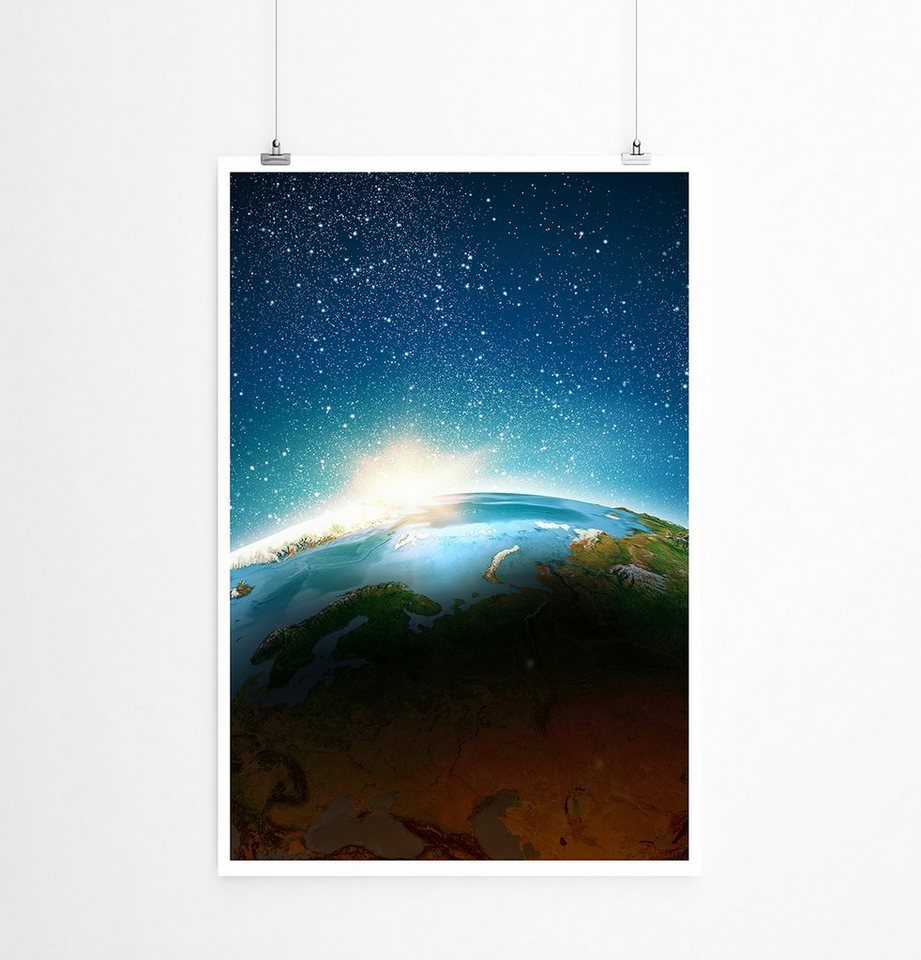 Sinus Art Poster 90x60cm Poster Fotocollage Erde mit Sonnenstrahlen im Weltall Sinus Art Poster 90x60cm Poster Fotocollage Erde mit Sonnenstrahlen im Weltall von Sinus Art
