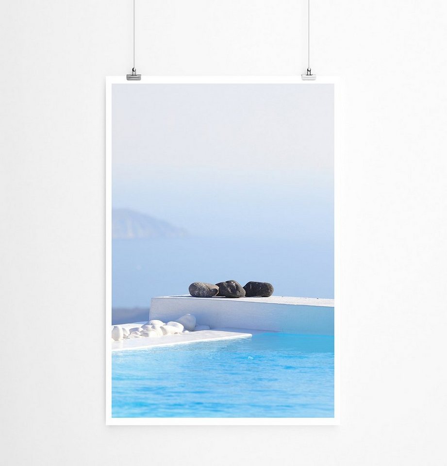 Sinus Art Poster 90x60cm Poster Moderner Swimming Pool Griechenland von Sinus Art