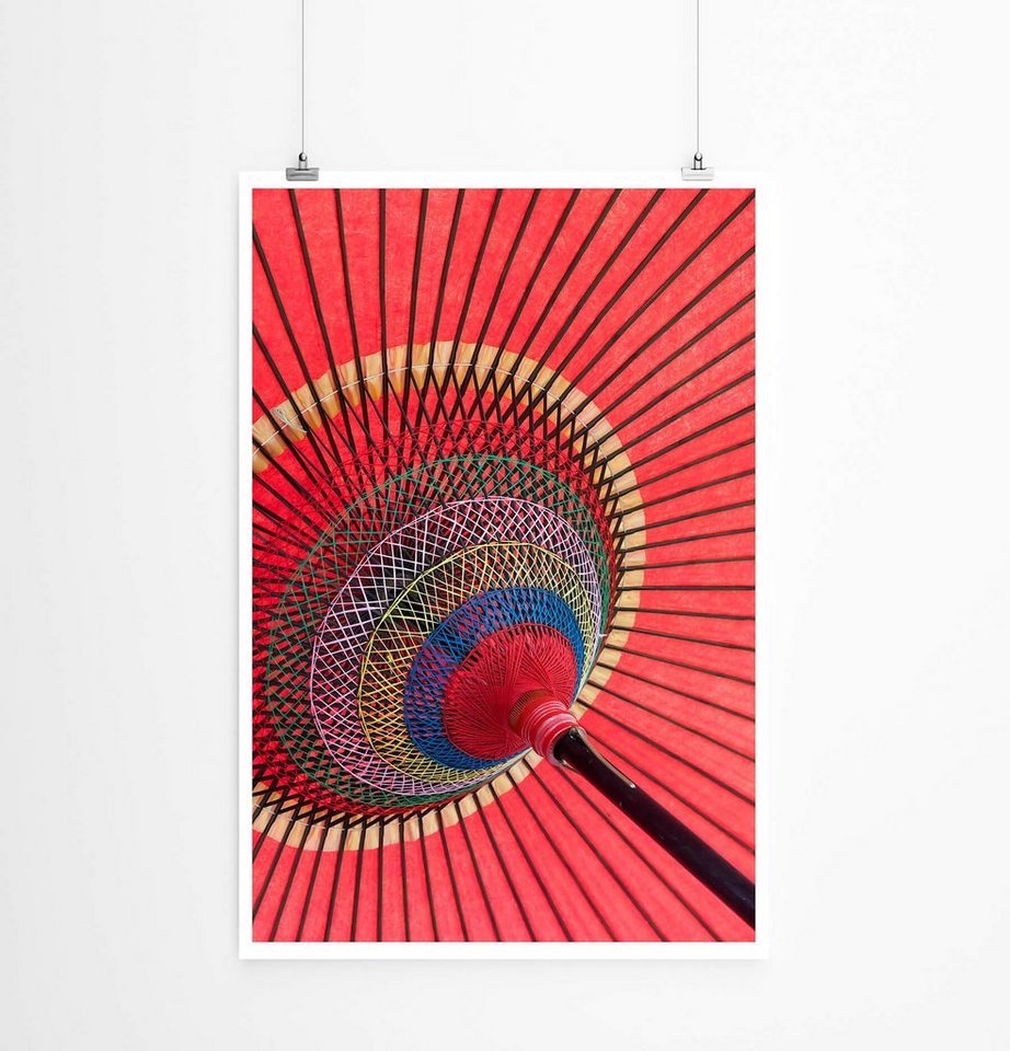 Sinus Art Poster Künstlerische Fotografie  Asiatischer roter Sonnenschirm 60x90cm Poster von Sinus Art