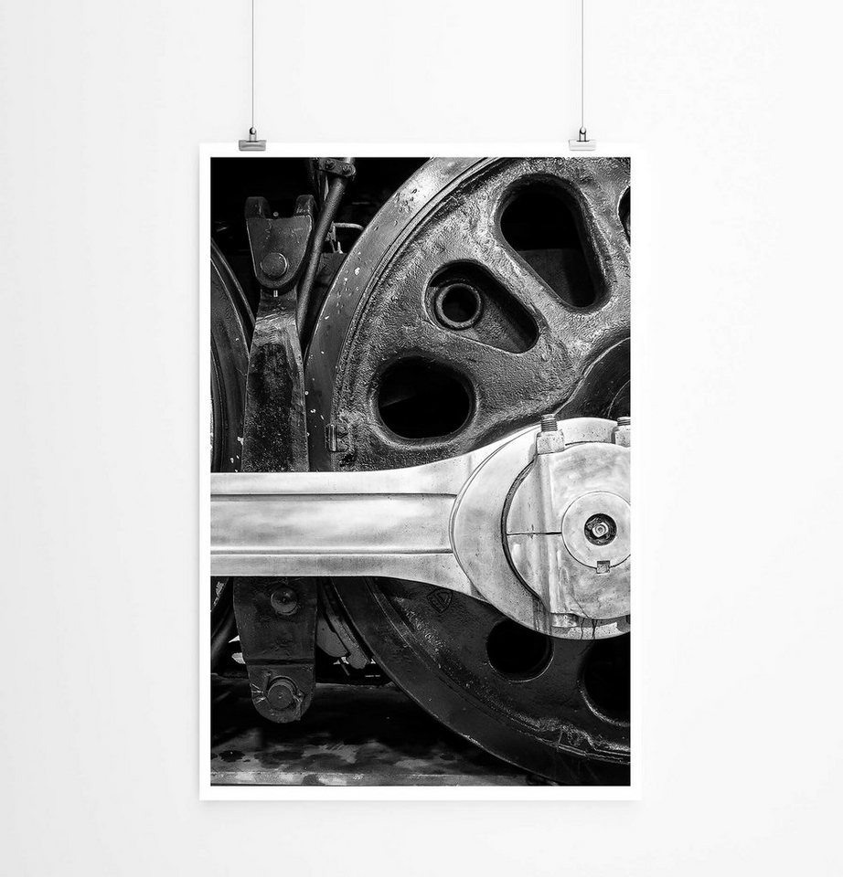 Sinus Art Poster Räder einer Lokomotive 60x90cm Poster von Sinus Art