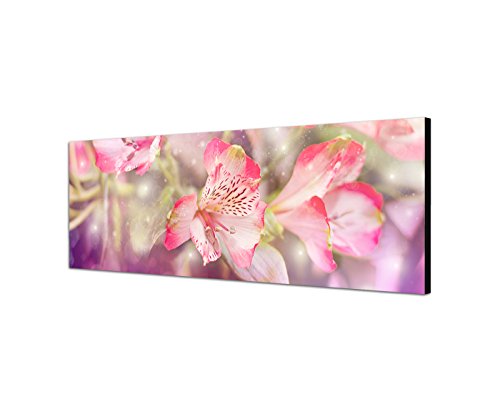 Sinus Art Wandbild 150x50cm Blumen Farbfilter rosa pink von Sinus Art