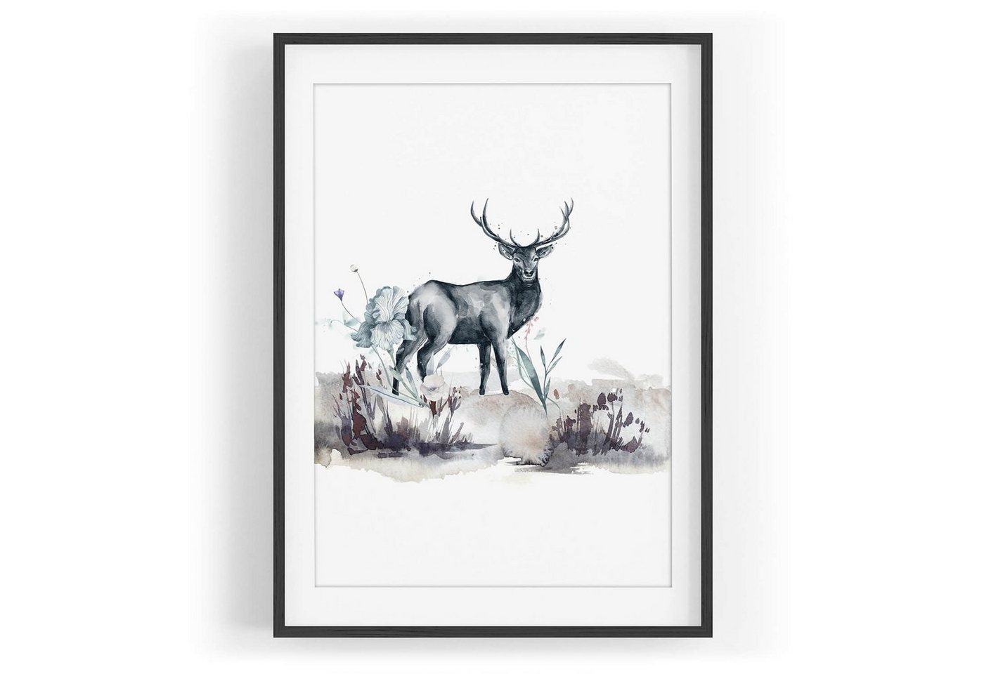 Sinus Art Wandbild Wandbild Tier Motiv Hirsch Natur Blumen Wasserfarben Kunstvoll Sinus Art Wandbild Wandbild Tier Motiv Hirsch Natur Blumen Wasserfarben Kunstvoll von Sinus Art