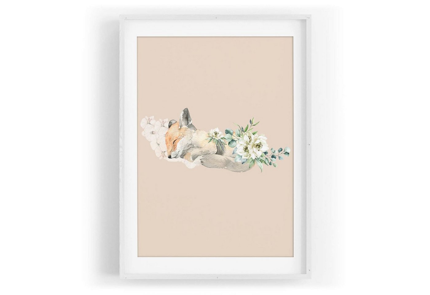 Sinus Art Wandbild Wandbild Tier Motiv kleiner Fuchs Blumen Friedlich Niedlich Lieblich von Sinus Art