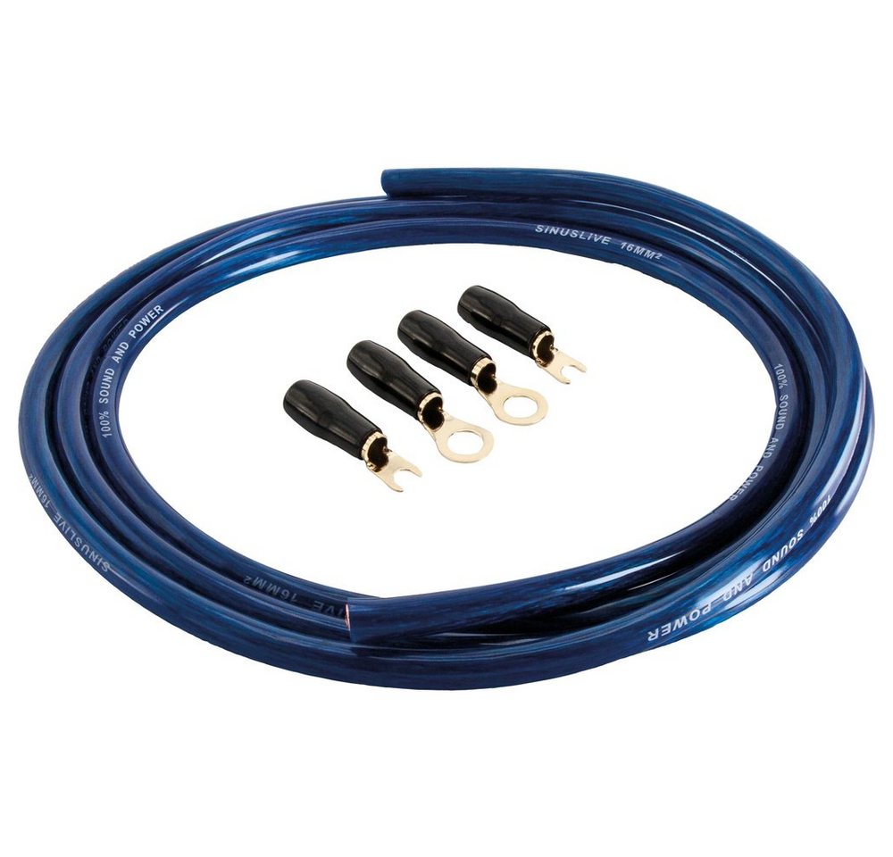 SinusLive Kabelverbinder-Sortiment Sinuslive Car HiFi Stromkabel-Set 16 mm² vergoldet von Sinuslive