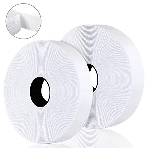 Sinwind Klettband Selbstklebend Extra Stark, Doppelseitig Klebende mit Klettverschluss 8m Lange 20mm Breit Selbstklebendes Klebepad Flauschband und Hakenband (Weiß) von Sinwind