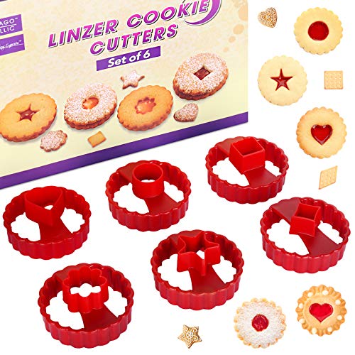 Weihnachten Linzer Ausstecher Set, Sinwind 6er Ausstechformen Ausstecher Set, Linzer Ausstechformen Keksausstecher Weihnachten, Plätzchenausstecher Weihnachten, Klein Linzer Ausstecher (Linzer)… von Sinwind