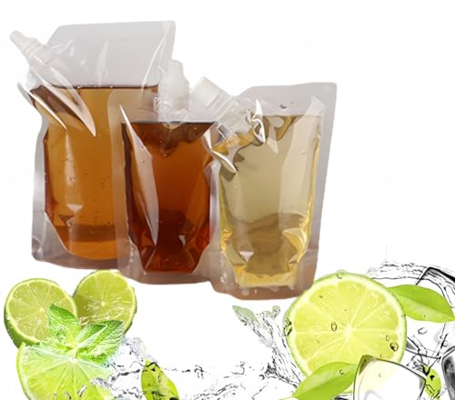 18 Stück Trinkbeutel für Festivals Sinxioer Wasserbeutel Saftflaschen Wiederverwendbare Trinkbeutel Versteckbare Kunststoffflaschen für Sneak to go Flasche, mit Trichter & 18 Etikett. (12)… von Sinxioer