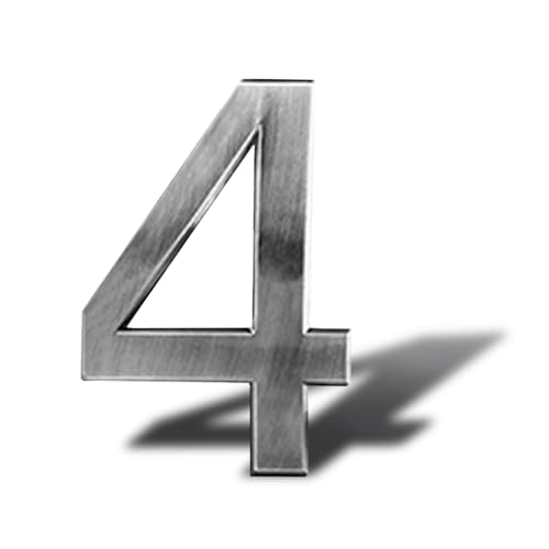 Hausnummer aus Edelstahl selbstklebend – Höhe 12 cm – Straßennummer – Design-Türnummer (8). (4) von Sinxioer