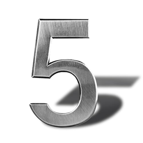 Hausnummer aus Edelstahl selbstklebend – Höhe 12 cm – Straßennummer – Design-Türnummer (8). (5) von Sinxioer
