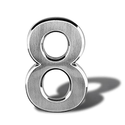 Hausnummer aus Edelstahl selbstklebend – Höhe 8 cm – Straßennummer – Design-Türnummer(8) von Sinxioer