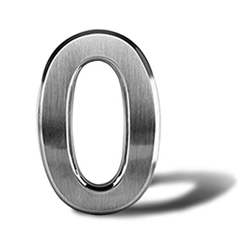 Hausnummer aus Edelstahl selbstklebend – Höhe 8 cm – Straßennummer – Design-Türnummer (0) von Sinxioer