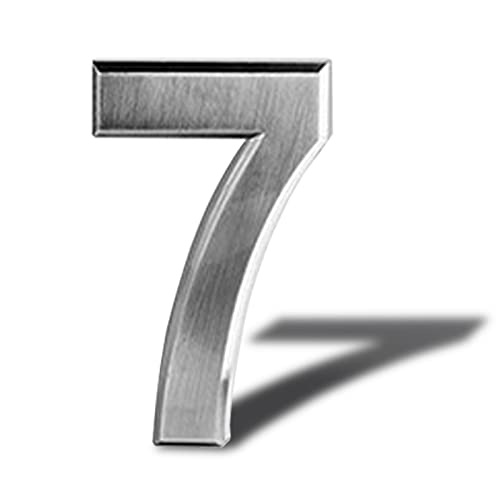Hausnummer aus Edelstahl selbstklebend –hausnummernschild selbstklebend Höhe 8 cm – Straßennummer – Design-Türnummer (7) von Sinxioer