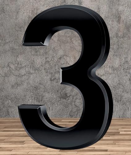 Moderne Hausnummer,4 Zoll Hausnummern, Never rust hausnummernschild,Premium Qualität,3D Effekt Hausnummern,Perfect little number for the door with no drilling.(3) von Sinxioer