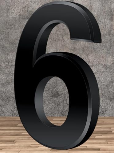 Moderne Hausnummer,4 Zoll Hausnummern, Never rust hausnummernschild,Premium Qualität,3D Effekt Hausnummern,Perfect little number for the door with no drilling.(6) von Sinxioer