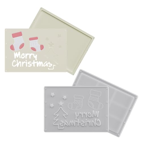 Sionhiuo Weihnachts Geldgeschenk Silikonform - 2 Stück Bastelschablonen | Schneeflocken Weihnachtsstrumpf Geldhalter Form Für Harz,Für Thanksgiving Heimschmuck Festival Deko von Sionhiuo