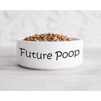 Future Poop Hundeschale - Weiße Keramik 6" 7" Haustierschale von SipInTime