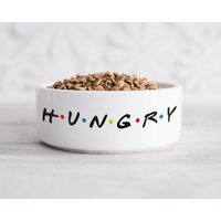Hungrige Hundeschale - Weiße Keramik 6" 7" Haustierschale von SipInTime