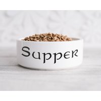 Supper Hundenapf - Weiße Keramik Hundeschüssel 15 cm 18 Fressnapf von SipInTime